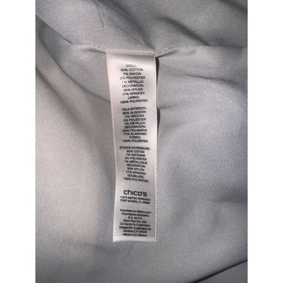 Women's CHICO'S Gray Velvet Lace Patchwork Artisan Jacket Blazer Size 2 Large Po - Picture 5 of 5